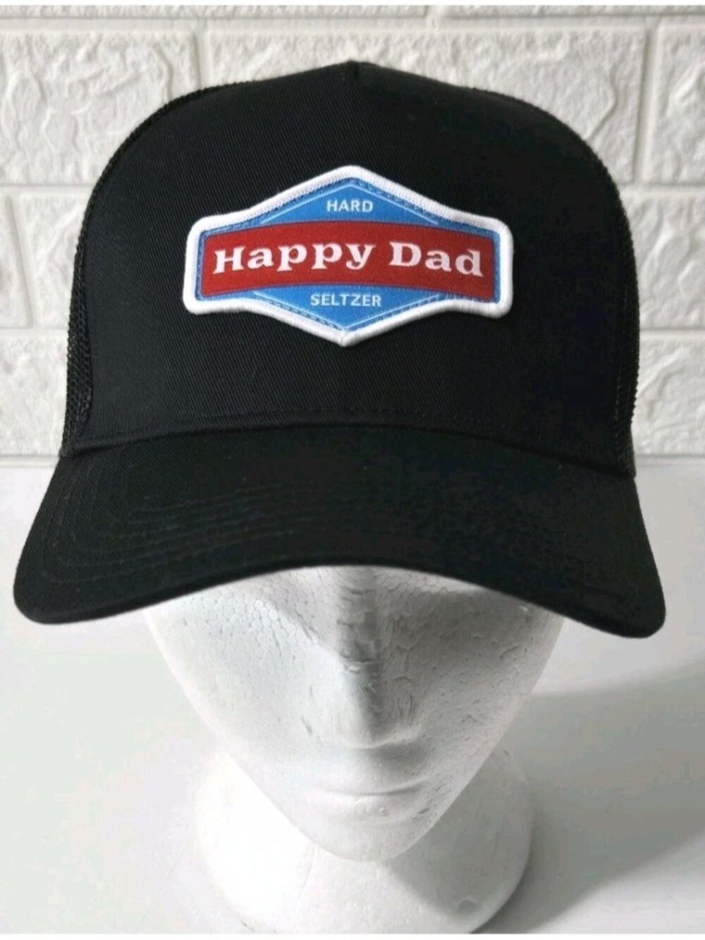 NEW Happy Dad Hard Seltzer Trucker Hat Black Snapback Mesh Back Cap